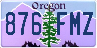 OR license plate 876FMZ