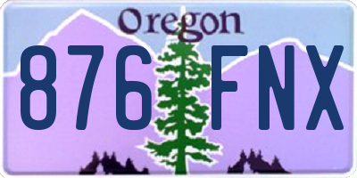 OR license plate 876FNX