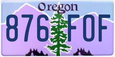 OR license plate 876FOF