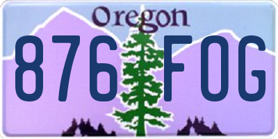 OR license plate 876FOG
