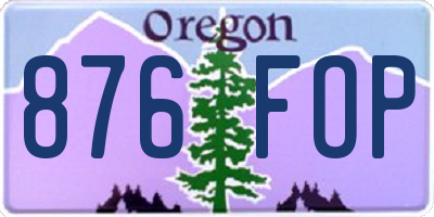 OR license plate 876FOP