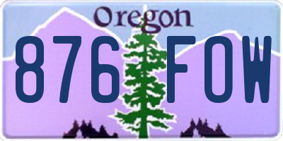 OR license plate 876FOW