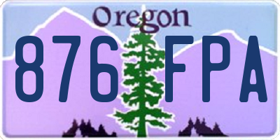 OR license plate 876FPA