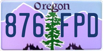 OR license plate 876FPD