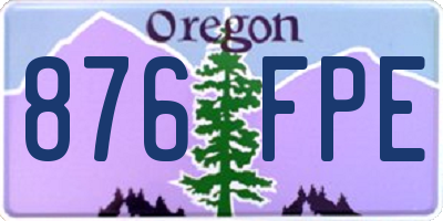 OR license plate 876FPE