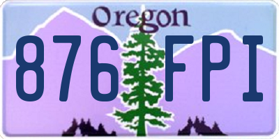 OR license plate 876FPI