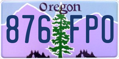 OR license plate 876FPO