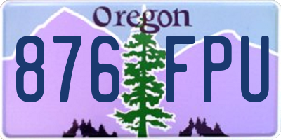 OR license plate 876FPU