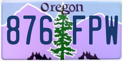 OR license plate 876FPW