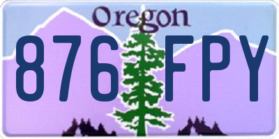 OR license plate 876FPY
