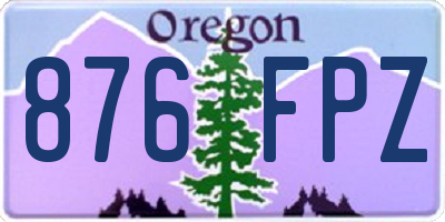 OR license plate 876FPZ