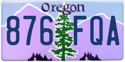 OR license plate 876FQA