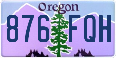 OR license plate 876FQH