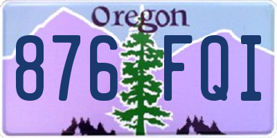 OR license plate 876FQI