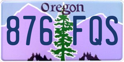 OR license plate 876FQS