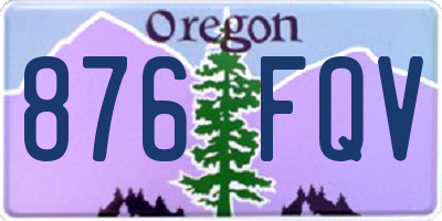 OR license plate 876FQV