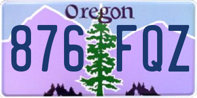 OR license plate 876FQZ
