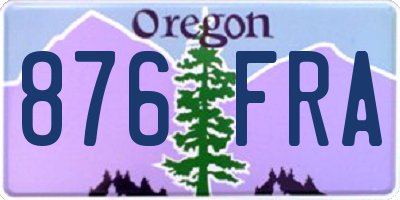 OR license plate 876FRA