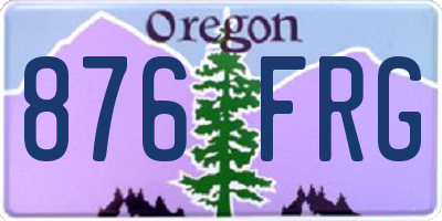 OR license plate 876FRG