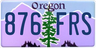 OR license plate 876FRS