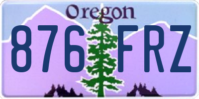 OR license plate 876FRZ