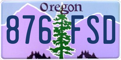 OR license plate 876FSD