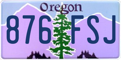 OR license plate 876FSJ