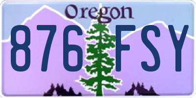 OR license plate 876FSY