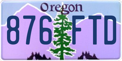 OR license plate 876FTD
