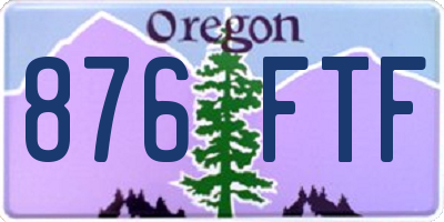 OR license plate 876FTF
