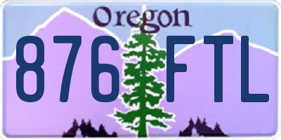 OR license plate 876FTL