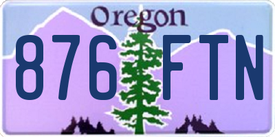 OR license plate 876FTN