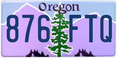 OR license plate 876FTQ