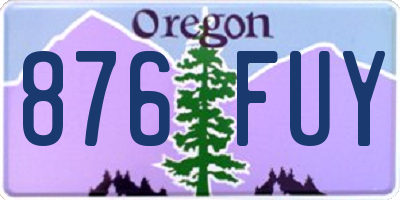 OR license plate 876FUY