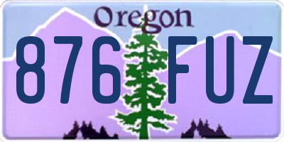 OR license plate 876FUZ