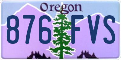 OR license plate 876FVS