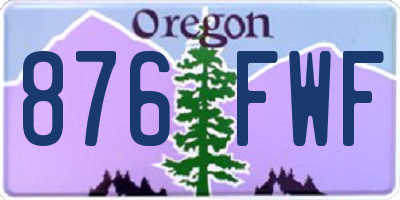 OR license plate 876FWF
