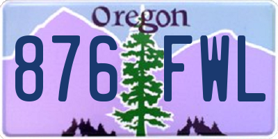 OR license plate 876FWL