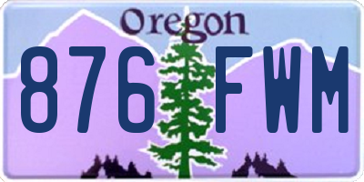 OR license plate 876FWM