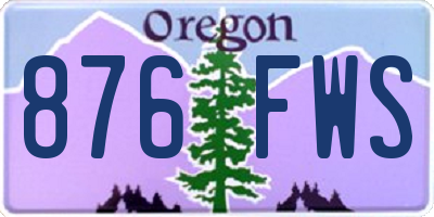 OR license plate 876FWS