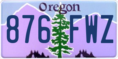 OR license plate 876FWZ