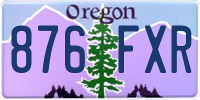OR license plate 876FXR