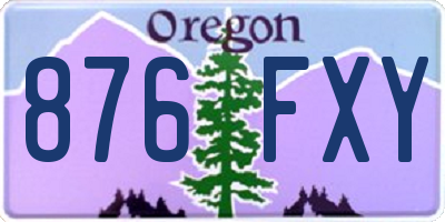OR license plate 876FXY