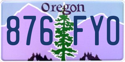 OR license plate 876FYO