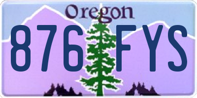 OR license plate 876FYS