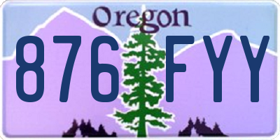 OR license plate 876FYY