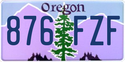 OR license plate 876FZF