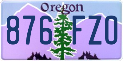 OR license plate 876FZO