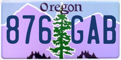 OR license plate 876GAB