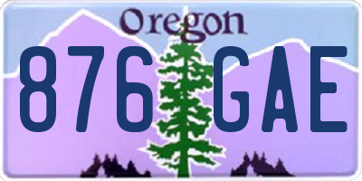 OR license plate 876GAE